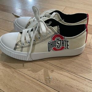 The Ohio State University Game Day Canvas Sneakers - Cream and Red